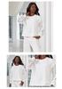 Solid Color Crochet Patchwork Long Sleeve Hoodie