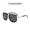 New Fashion Men Big Frame Sunglasses Men Square Metal Sun Glasses Women Retro Glasses High Quality  UV400