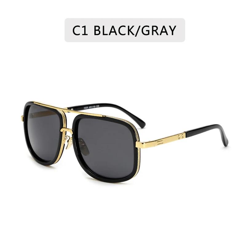 New Fashion Men Big Frame Sunglasses Men Square Metal Sun Glasses Women Retro Glasses High Quality  UV400