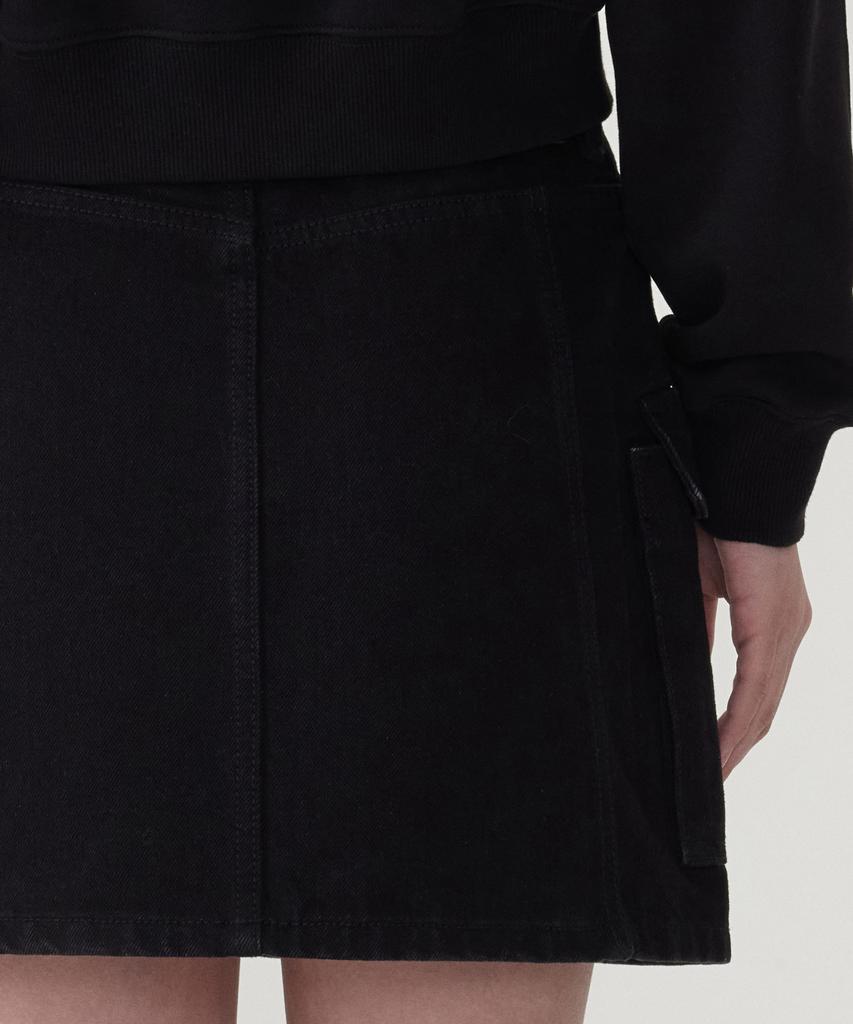 COVERNAT WOMAN Cargo Denim Mini Skirt Black