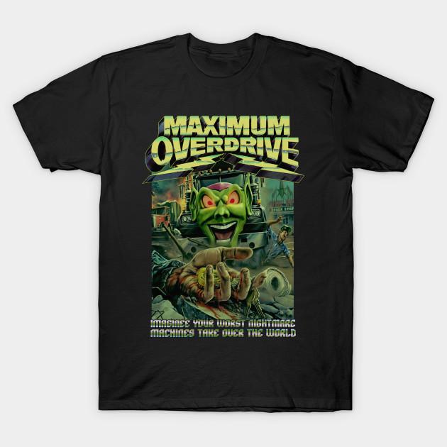 Men Black Print T-shirt Maximum Overdrive, Classic Horror, (Version 2) No-Cut Transfer Paper Print Cotton Tshirt M чёрный