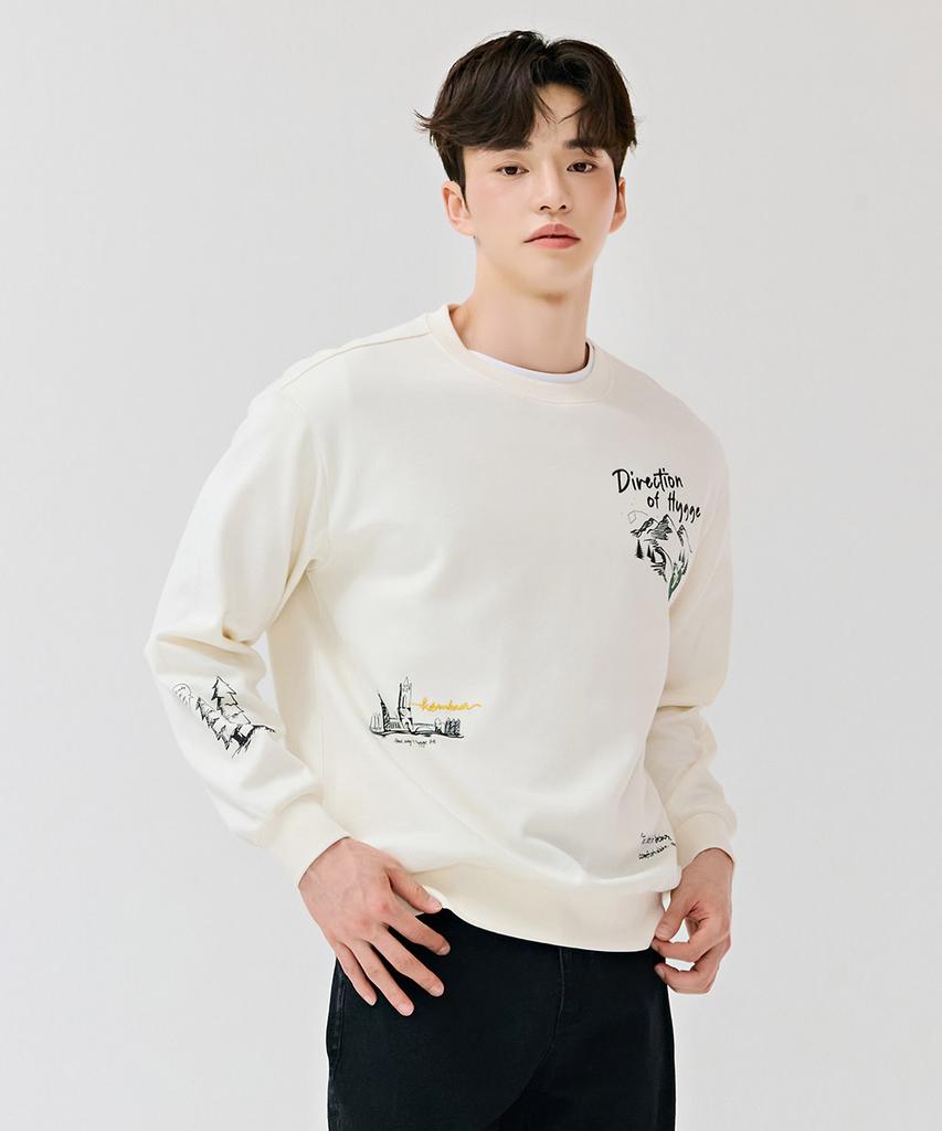 CHASECULT Unisex All-Over Graphic Sweatshirt - Ivory