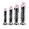 Transparent Long Love Crystal Dildo for Women