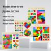 Children's Wooden Tetris Tangram 3-in-1 Educational Puzzle Blocks