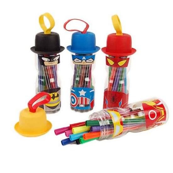 12-color sign pen + hero case randomly sent, mixed colors, 5 sets, popular toys in Korea