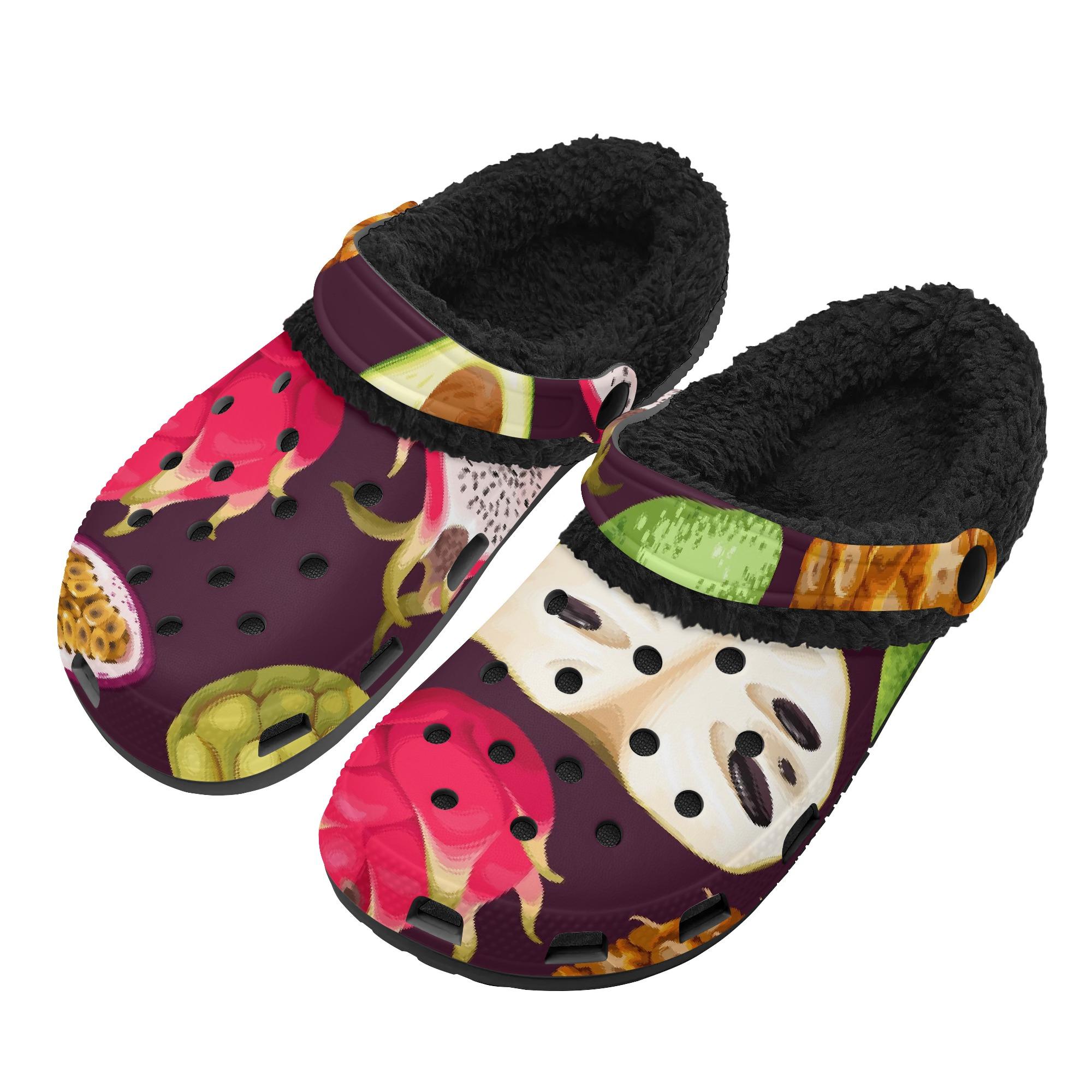 

1 Pair Unisex Black Fleece Lined Clogs Warm Slip On Footwear Designed With Shock Absorbing EVA Sole, Anti Slip Support, Home Travel Shoes 48 чорний