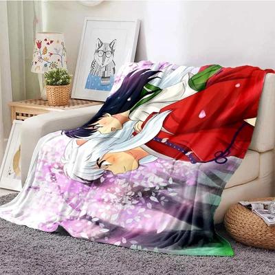 Anime Inuyasha Throw Blanket Soft Flannel Thin Blankets for Bed Sofa Cover Bedspread Picnic Cooling Gift Home Deco