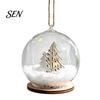 Winterwunderland Szene Requisiten Beleuchteter Weihnachtskugel Schmuck, LED Schnee Warmes Licht Anhänger Hängende Kugel mit Rentierhütte für Baum