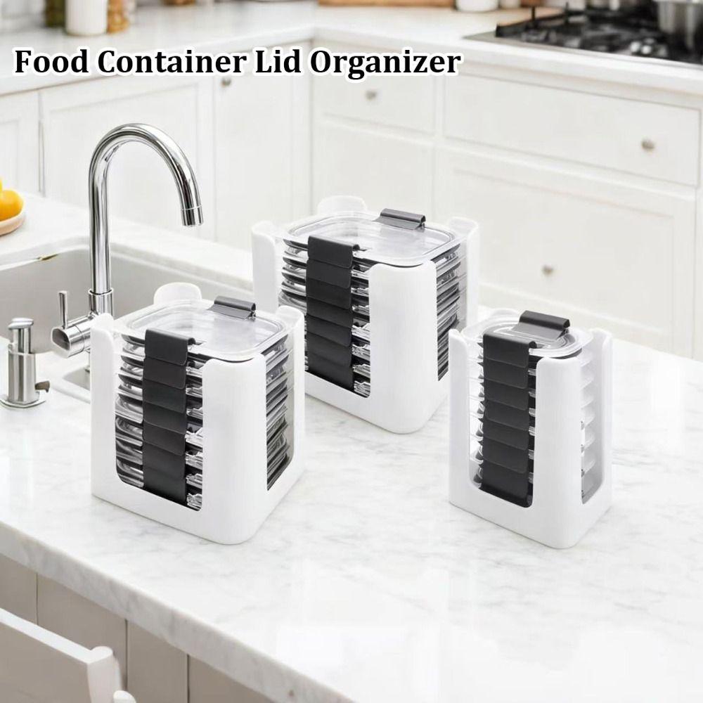 3 Stück Plastik-Lebensmittelbehälter-Deckel-Organizer für Rubbermaid Brilliance für Küchenschrank