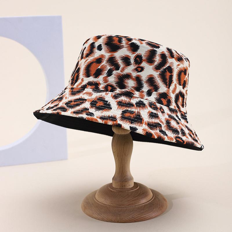 Popular printed leopard print bucket hat new fashionable versatile men's and women's outdoor sunshade basin hat spot batch