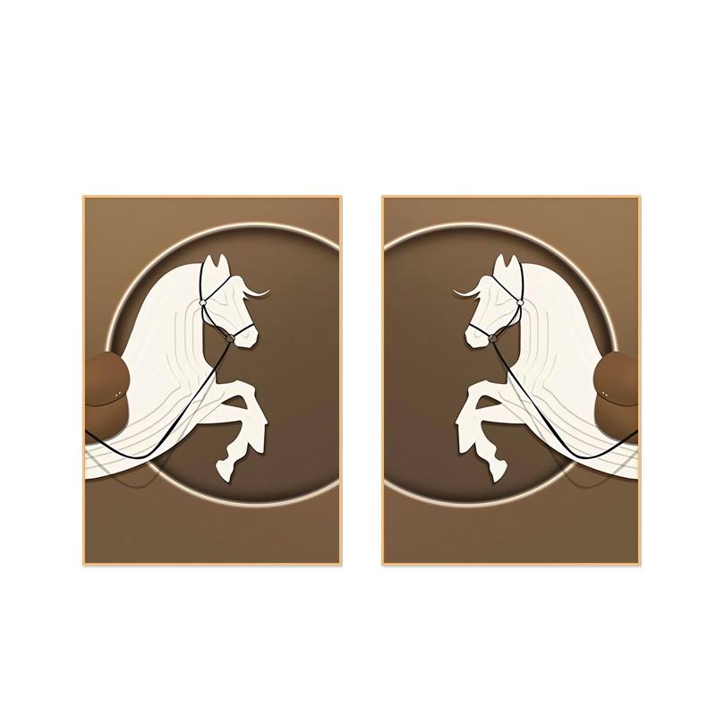 Classic Canvas Painting for Home Decor, Black Horse, Orange Horse, Racing, Wall Art, Riding Woman Pictures, Living Room