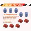 10Pcs/Set R134a Cap A/C Cap13mm & 16mm Air Conditioning Service AC System Charging Port Caps (5 Sets Red High & Blue Low)