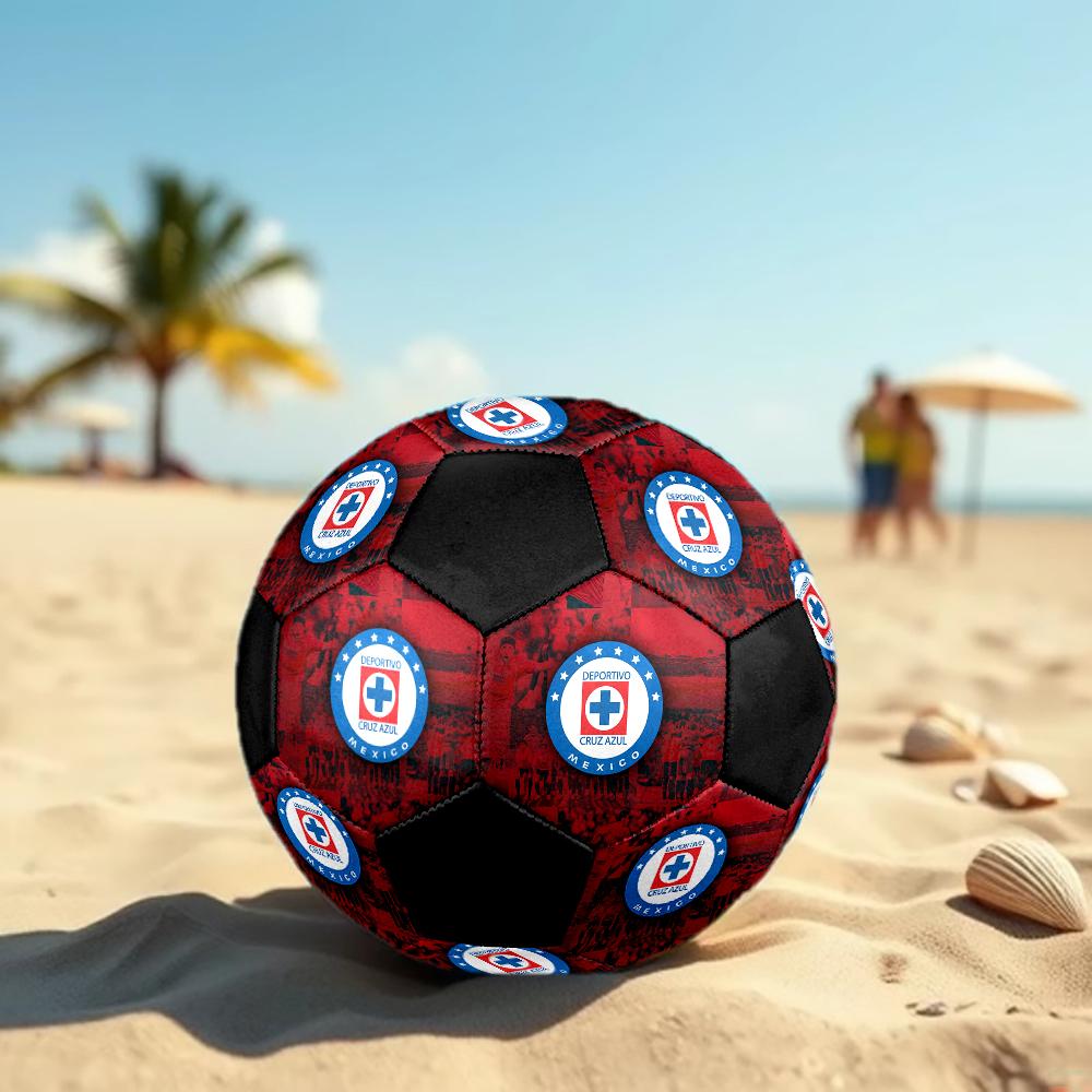 Cruz Azul Soccer Ball, colorful, suitable for all ages, machine-stitched, PVC material, competition grade, durable and high bounce