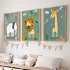 Lion Elephant Giraffe Jungle Animal Nursery Wall Art Canvas Painting Nordic Posters And Prints Wall Picture Baby Kids Room Decor