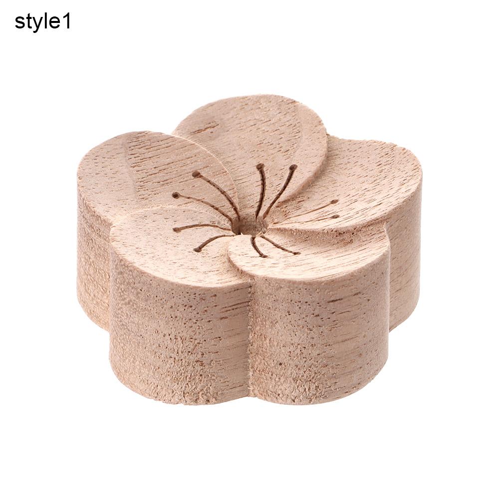 1Pc Diffused Wood Aroma Essential Oil Diffuser Essential Oil For Sleep Flower Shape Wooden Essential Oil Aromatherapy Car Supply