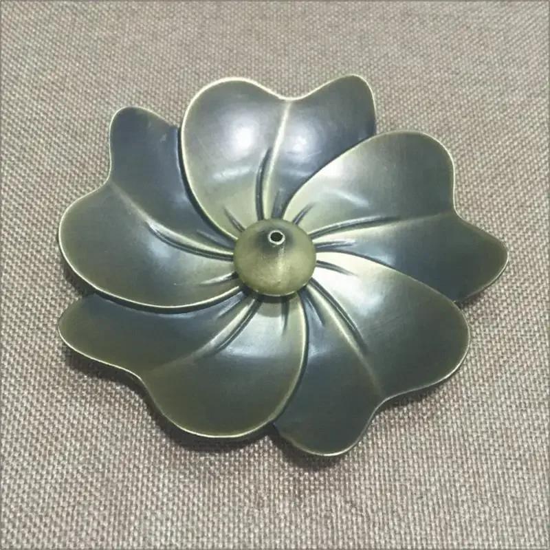1Pc,Creative Home Decor Lotus Plum Blossom Alloy Censer Incense Coil Burner 2mm Stick Incense Holder (Without Incense)