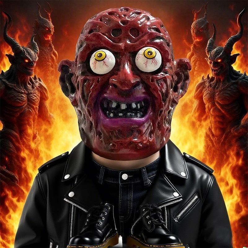 Halloweenská hororová maska ďábla, maska dýně, vtipná cosplay maska pro hraní rolí, démonický teror, karnevalová párty, kostýmní rekvizity