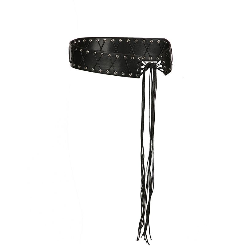 Retro European And American Style Leather Rivet Pin Buckle Adjustable Waist Seal Belt 2023 Trendy Personalized Women'S Belt