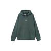 Solid Color Logo Embroidered Fleece Hoodie Unisex Tops Green DH3088-338