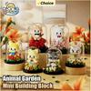 Non-Toxic Mini Building Block Animal Garden Cartoon Rabbit Rose Bricks Diy Assemable Eternal Flower Creative Educational Toys For Children