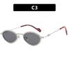 Full diamond oval frame Spice girl feeling ins sunshade sunglasses women's photo concave shape diamond-set retro sunglasses