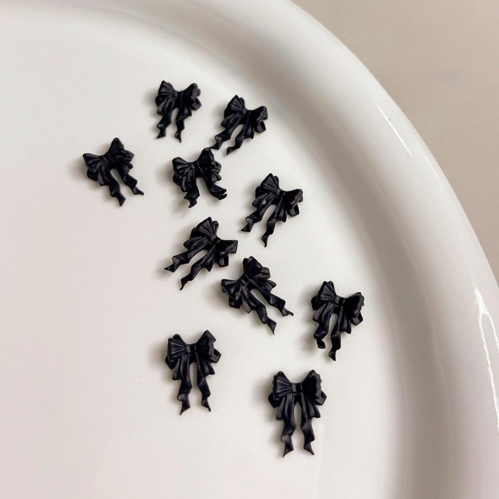 20pc Exqusitive Bows Nail Resin Charms Mini Bow Nail Art Accessories Bow Black White Rice White Bow Tie Nails Decoration Diamond