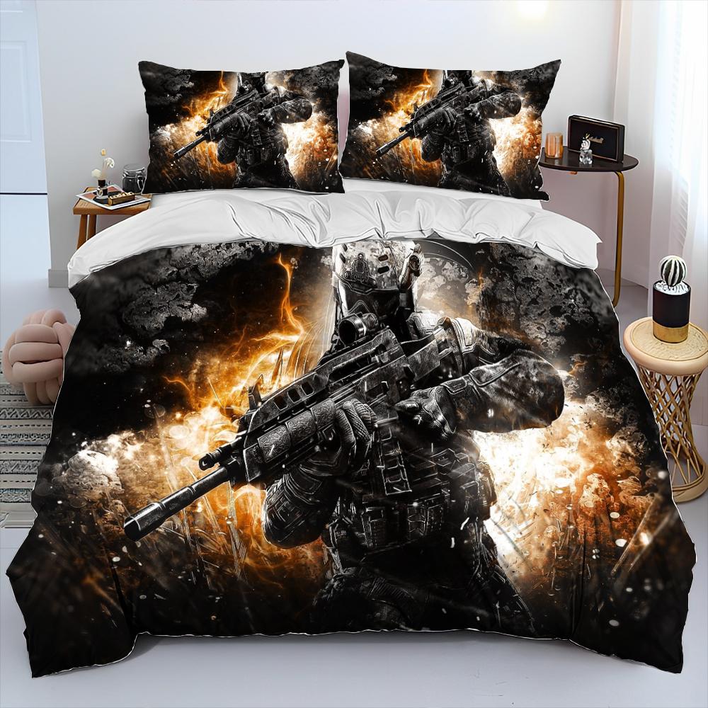 

3DPrinting Game Call Of Duty Comforter Bedding Set,Duvet Cover Bed Set Quilt Cover Pillowcase,king Queen Size Bedding Set Kids (135x200cm)