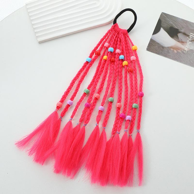 1PC New Lovely Girls Braided Wigs Ponytail Headbands Rubber Bands Hair Bands Headwear Kids Hair Accessories Hair Ornament