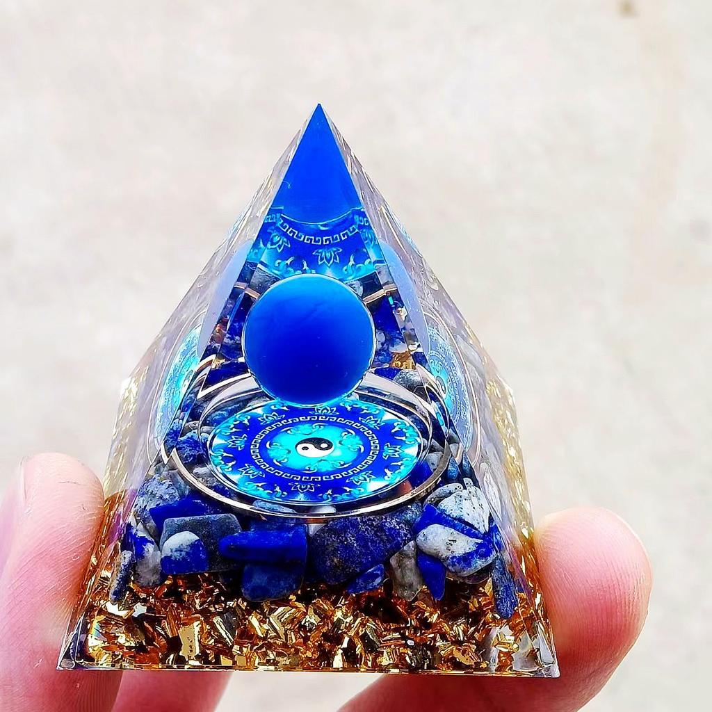 Crystal Stone Pyramid Resin Decor: Home, Office, Car Ornaments