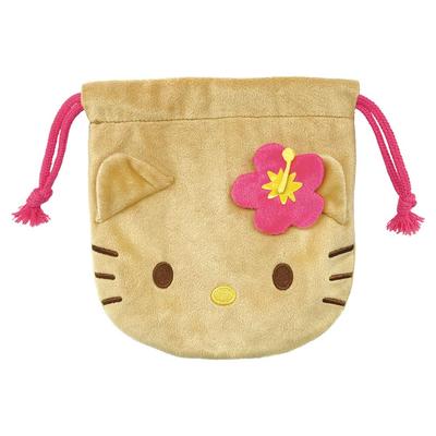 T'S FACTORY Sanrio Plush Drawstring Bag Hello KittySunburn
