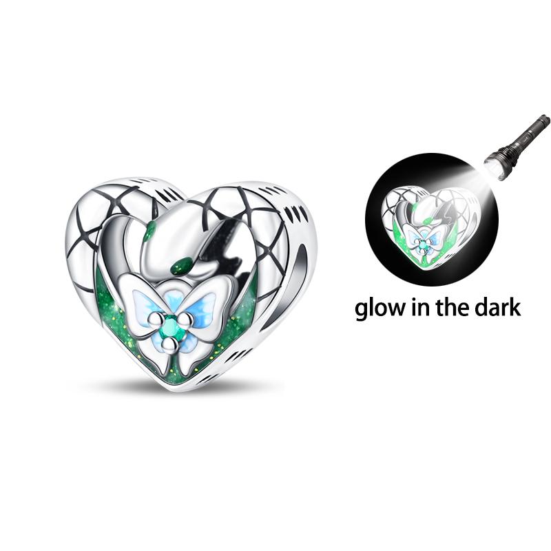 Copper Glow-In-The-Dark Firefly Butterfly Deer Charms Beads Pendants Fit Qikaola Original Bracelets Diy Birthday Jewelry