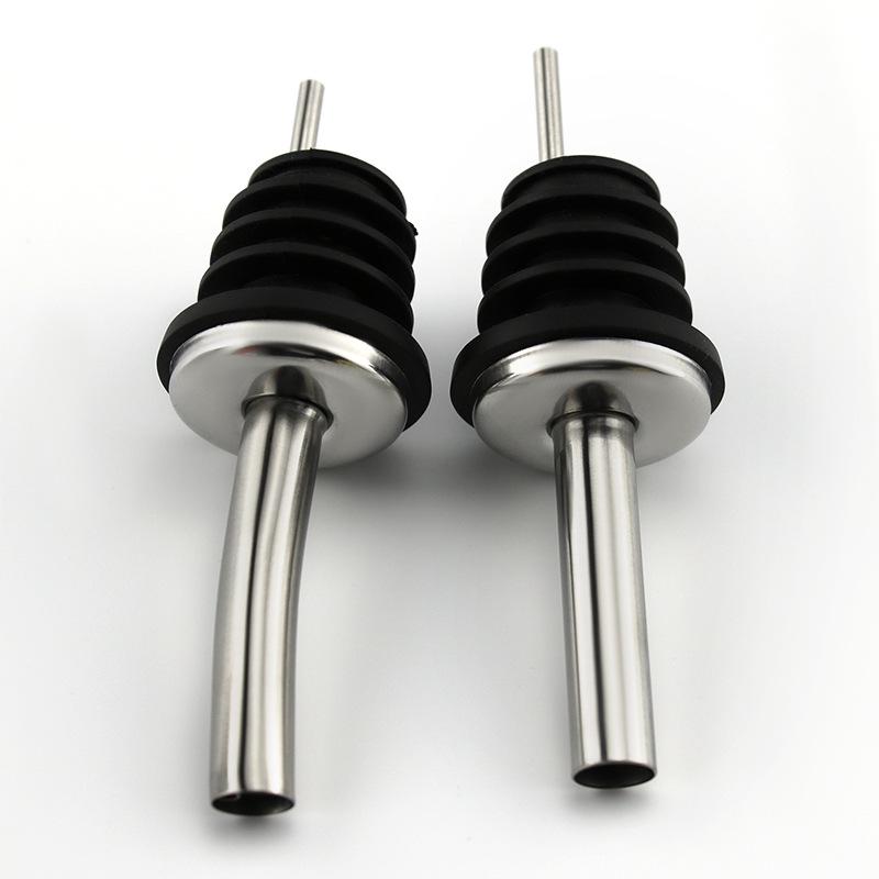 Stainless Steel Wine & Oil Bottle Stopper with Silicone Seal, Dust Cap, and Breathable Tube