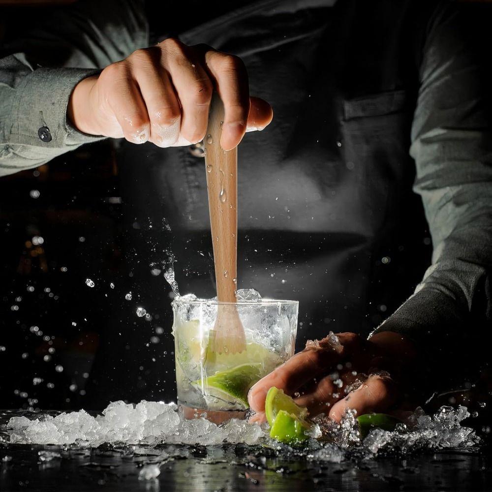 Kraftig Bokträ Muddler Stadig Träfruktte Muddler Iskrossare Barverktyg