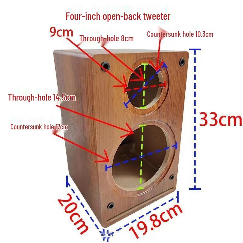 6.5-8 Inch DIY Wooden Bookshelf Speaker Cabinet with Horn for Two-Way Bass