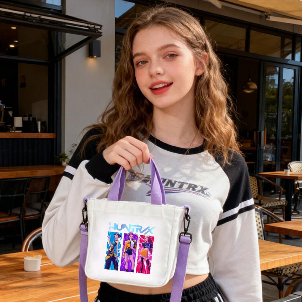 Plakát Dívčí Skupiny Tištěná Plátěná Taška Styl Fanoušek Podpora Zip Kabelka Dámská Taška
