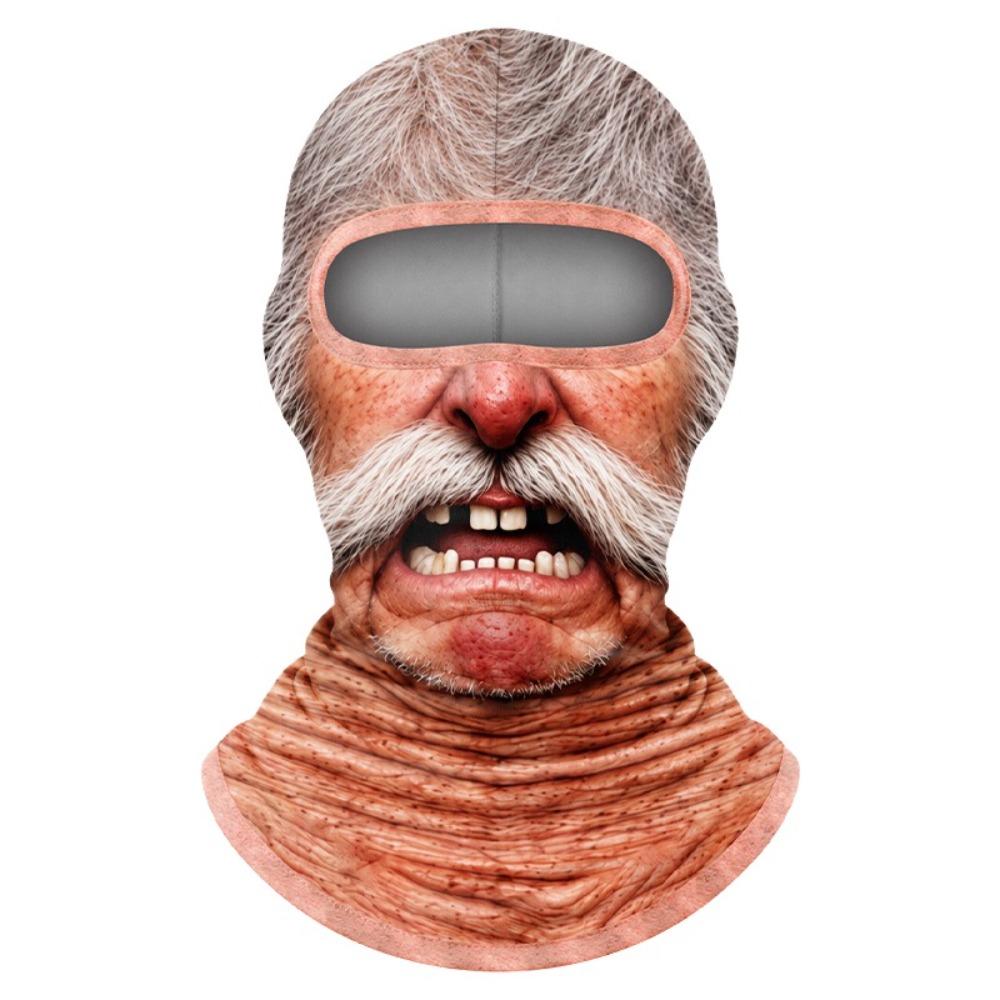 3D Face Printed Balaclava Vzor starca Maska na celú tvár pre Zimné Vonkajšie Športy Cyklistiku