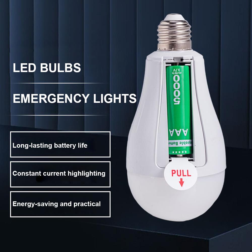 1PC 15W LED Bulb Smart Charging Light Bulb Chip Power Failure Emergency Home 18650 Battery No Flicker Detachable Emergency Bulb