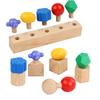Kid Wooden Screw Matching Game Montessori Parish Toy Nut Bolt Disassembly Fine Motor Skill Shape Color Sensory Educational Toy