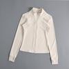 Women's High Collar Quick-Dry Yoga Jacket - Slim Fit, Non-Slip Zipper, Long Sleeve, Nude Feel Sportswear