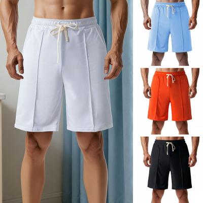 Men Shorts Elastic Waistband Drawstring Design Summer Sport Pants with Pockets Quick Drying Loose Fit Fitness Short Pants