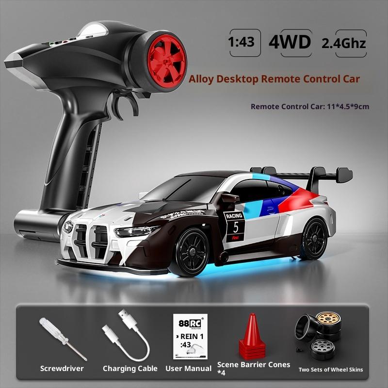 In Stock 1/43 Alloy Drift Car D43 Four-Wheel Drive Drift Car Desktop Series, Fully Proportional Including Gyroscope