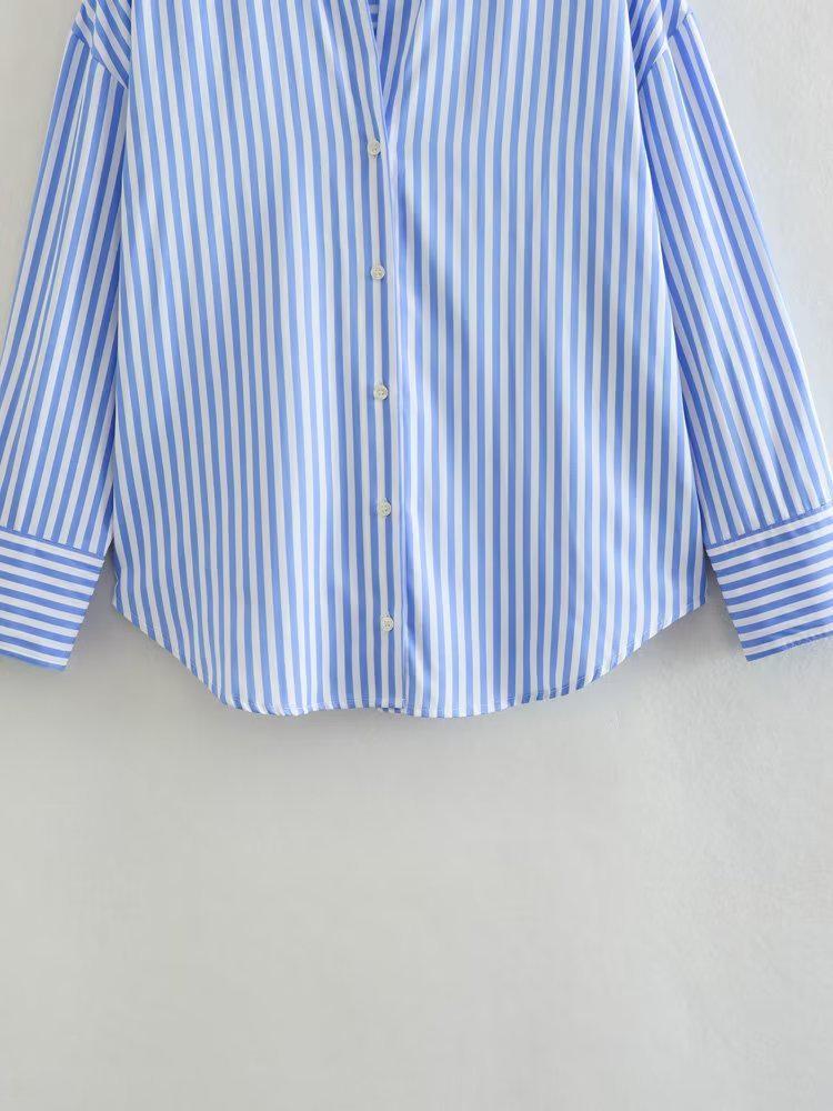 New Women's European & American Style Multicolor Lapel Long Sleeve Shirt