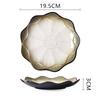 European Lotus Ceramic Irregular Plate and Salad Bowl Set
