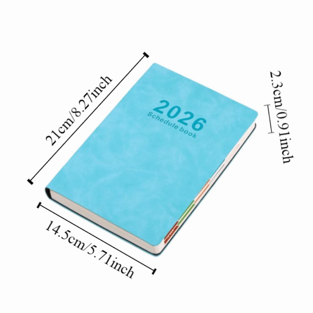 English 2026 Schedule Planner Notepad Wear-resistant 12 Months a5 Agenda Planning Notebook Thick Paper Simple