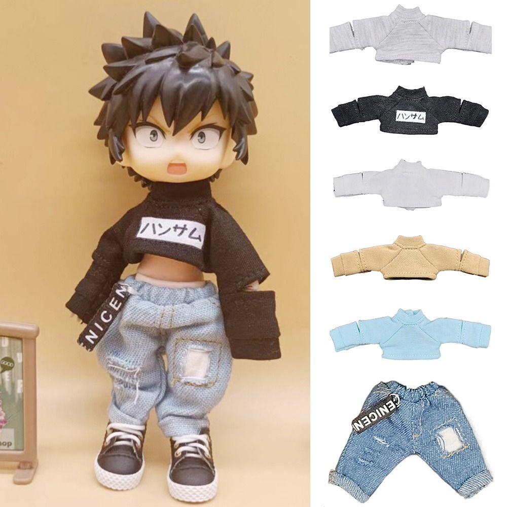 

for 1/12BJD Dolls Kids Gift Toys Doll Tops Fashion Jeans Pants Blouse Cool Tops Doll Casual T-shirt 2