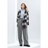 Betu Women's Hooded Plaid Wool Blend Overcoat
