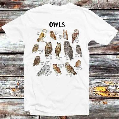 Owls Types Birds Nature Planet Universe T Shirt B1349