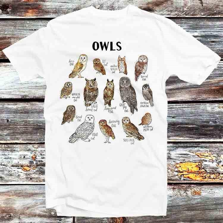

Owls Types Birds Nature Planet Universe T Shirt B1349 S