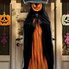2D Halloween Horror Evil Pumpkin Man Hanging Background Cloth Halloween Terror Atmosphere Indoor and Outdoor Decoration Supplies