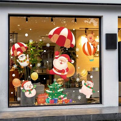 Christmas Decorations, Shopping Mall Stores, Glass Window Door Stickers, Event Atmosphere Scene Layout, 1 Piece, 45*60cm/17*7*23.6 Inch